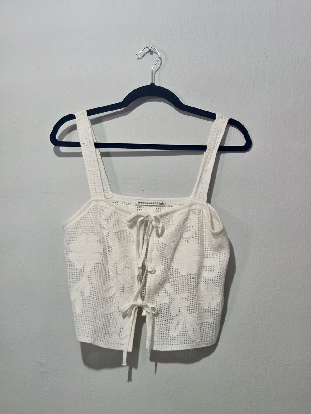Crochet-Style Tie-Front Tank - Picture 2 of 3